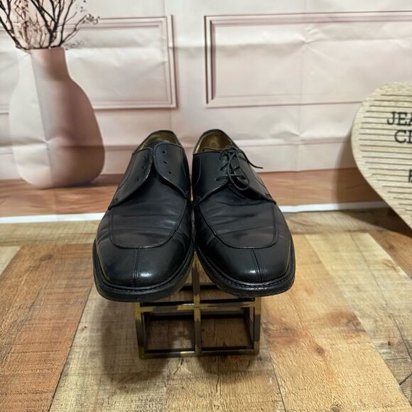 Salvatore Ferragamo Black Split Toe Leather Oxfords Mens Shoe Size 12 D main image 7